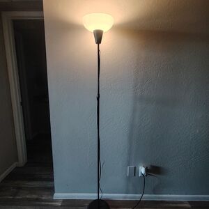 Black Floor Lamp with White Shade